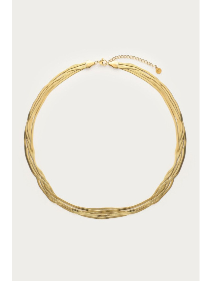 product images flat chain necklace multi gold front