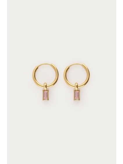 product images minimalist hoop earrings with square light pink rhinestones mj14781 gold packshot