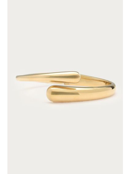 product images open bangle smooth gold front