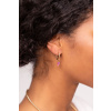 product images one piece hoop earring with pink beads 1