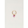 product images one piece hoop earring with pink beads front2