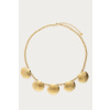 product images mer necklace with five shells gold front