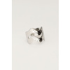 product images statement ring with double wave silver side