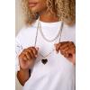 product images long necklace with leopard print heart