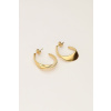 hoop earrings open oval thin mj12796 side gold