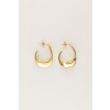 hoop earrings open oval thin mj12796 front gold