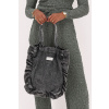 product images grey denim tote bag with ruffles 1
