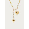 product images long chain necklace y shape with hearts gold closeup