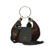 suede bag with a jewelry ring