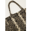 large tote bag with snake print close up