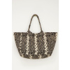 large tote bag with snake print 1