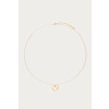 product images bold long minimalist necklace with heart gold front
