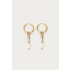 product images minimalist hoop earrings with faux pearl and rhinestones gold packshot