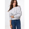 product images light grey sweater with coloured beaded fringes front