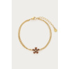 product images double bracelet with brown rhinestone flower mj15284 gold packshot