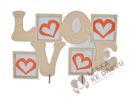 Dřevěný fotorámeček "LOVE" na 4 fotografie