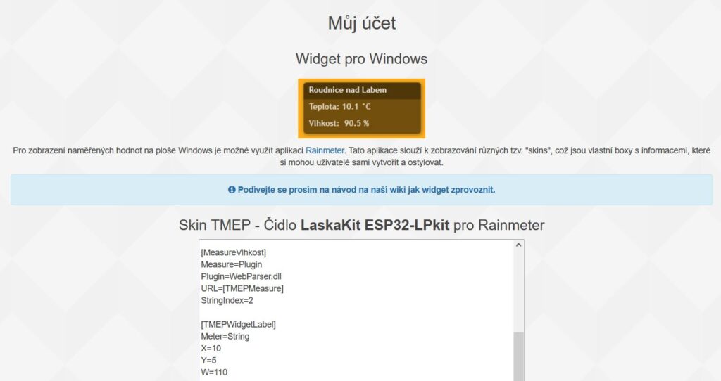 Windows widget - script na tmep.cz.