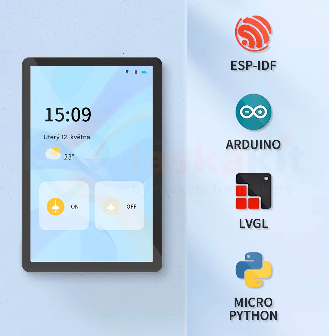 GUITION JC8012P4A1C ESP32-P4 vývojový modul 10.1 800x1280 - podporovaná vývojová prostředí