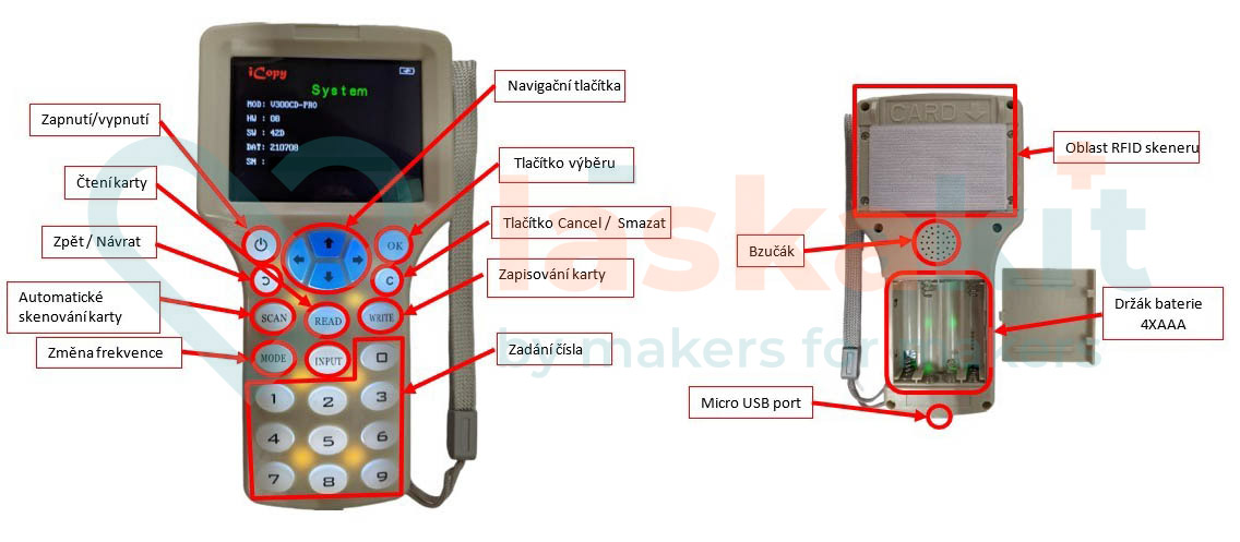 ZX-COPY3 RFID card and chip duplicator | LaskaKit
