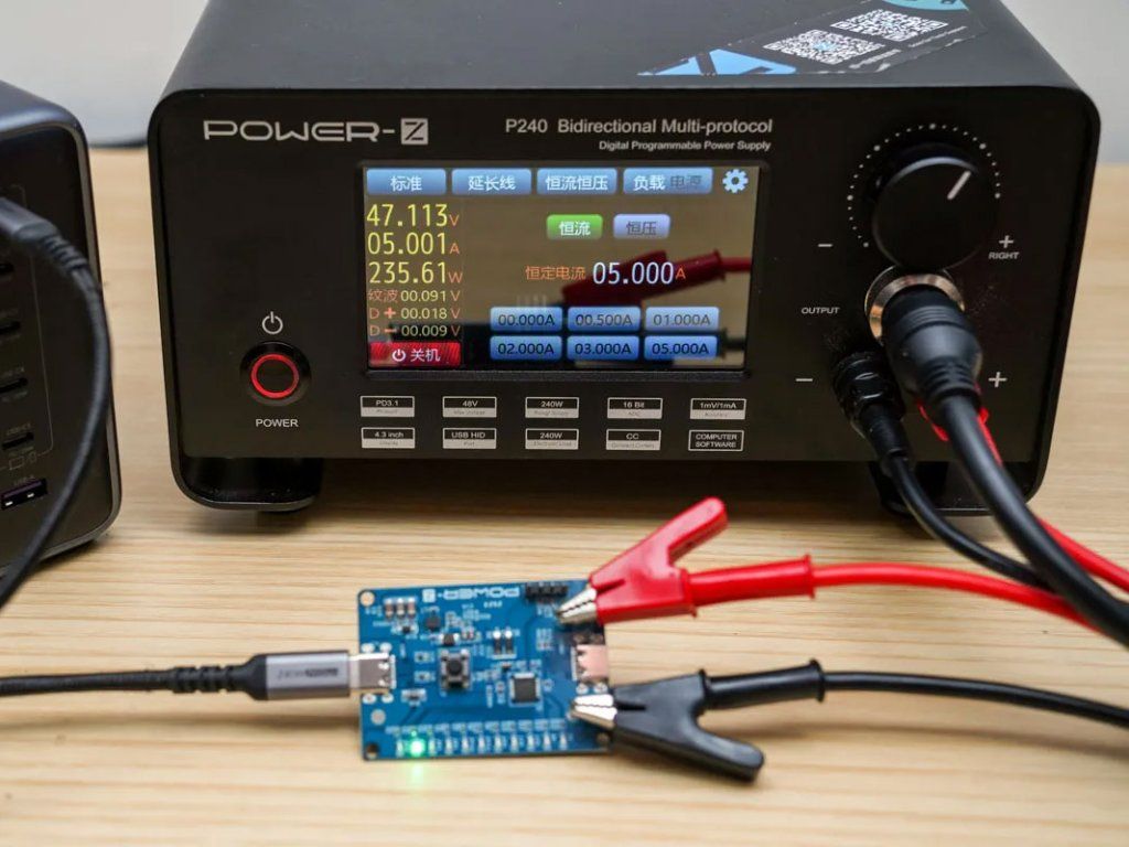 ChargerLAB POWER-Z SINK240 - měření vyjednaného profilu EPR 48 V při 240 W