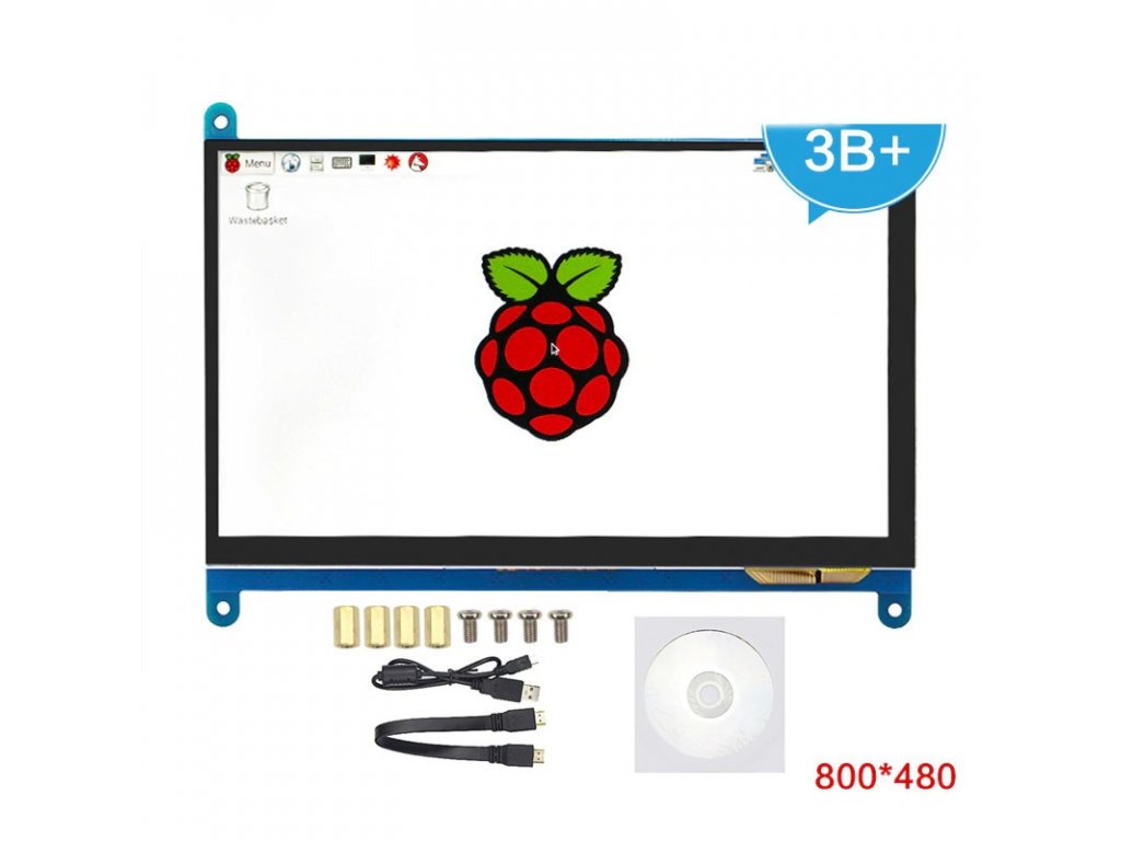 7" palcový IPS Displej 800x480 Dotykový HDMI pro Raspberry Pi