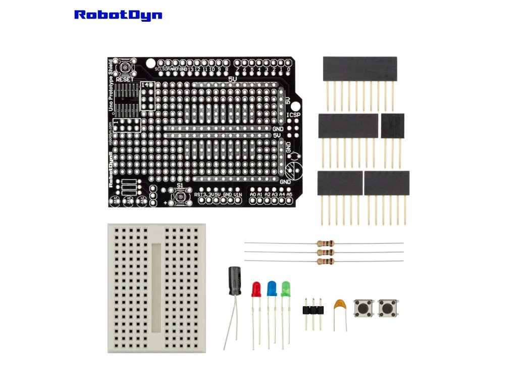 RobotDyn Arduino UNO prototype Shield + mini BreadBoard