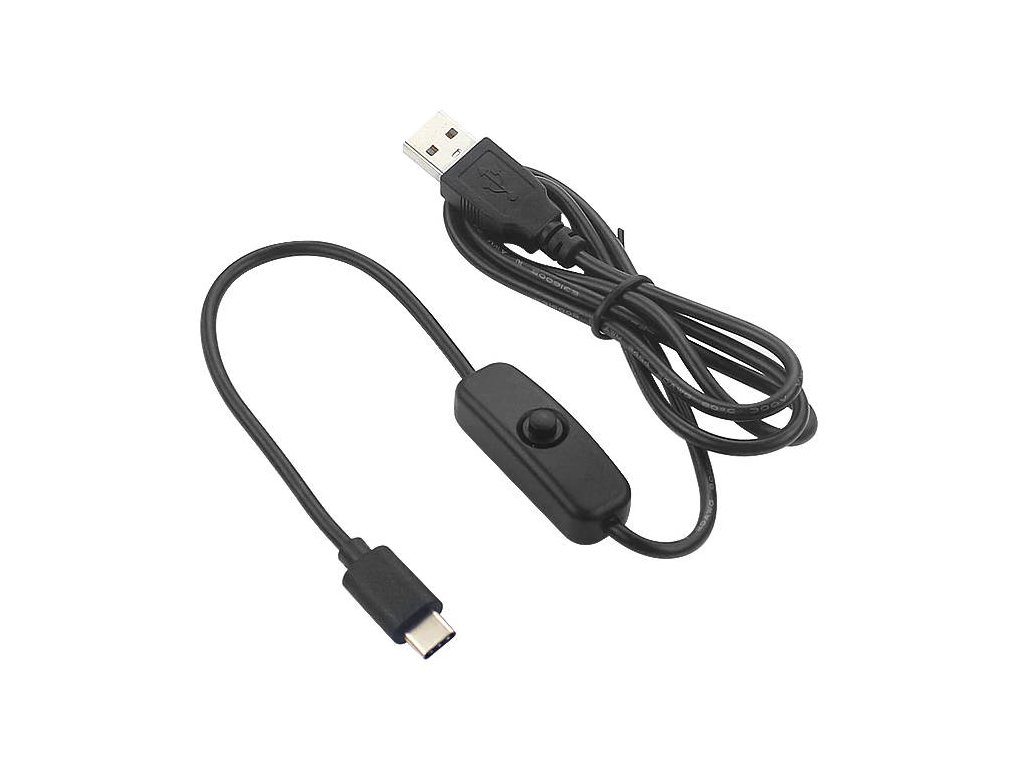 Síťový napájecí adaptér 5V/3A, kabel USB-C/USB-A + vypínač | LaskaKit
