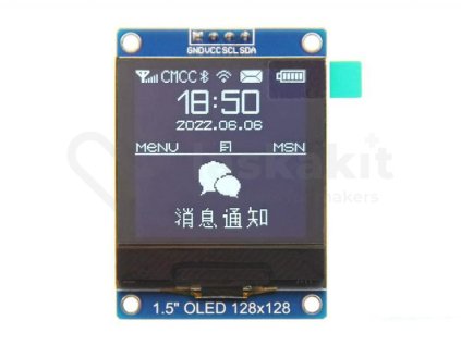 LaskaKit oled displej bily sh1107 128x128 1 5 i2c4