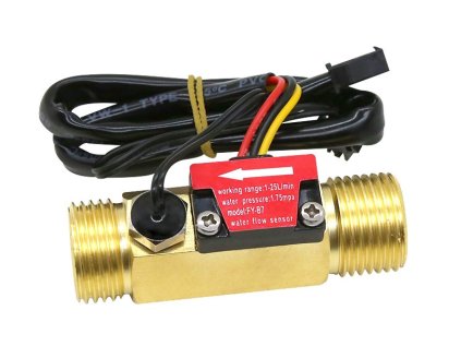 LaskaKit mosazny prutokomer s termistorem yf b7 1 2 1 25l min 1