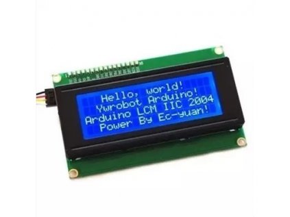 20x4 LCD displej 2004 modrý + I2C převodník