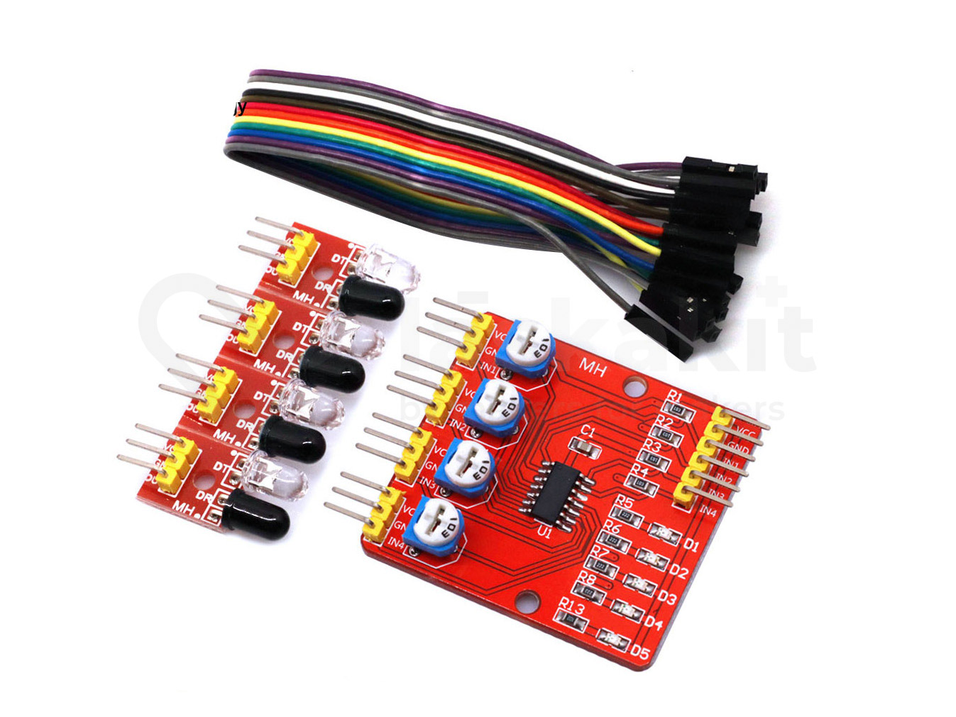 4-Channel Infrared Line Tracking Sensor | LaskaKit