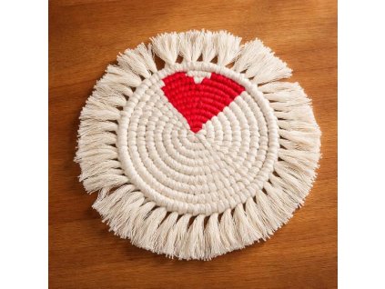 Macramé podtácek srdce