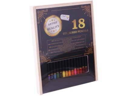 barevne pastelky 18 ks v drevenem boxu 1