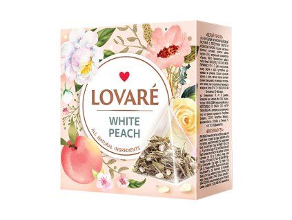 Lovaré White Peach 30g (15 pyramid, bílý čaj)