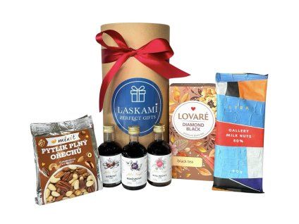 Dárkový set: ořechy, čaj, čokoláda & likéry