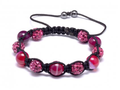 3067 ruzovy achat shamballa naramok 2