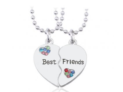 2 náhrdelníky best friends best friends s krištálikmi