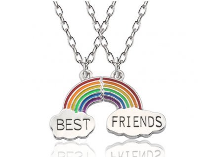 2 náhrdelníky best friends best friends dúha