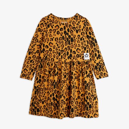 Dětské šaty Mini Rodini BASIC LEOPARD LS z TENCEL™ Lyocellu – dlouhý rukáv (Velikost 92/98)