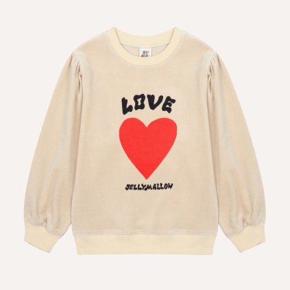Dětská mikina Jellymallow Heart béžová se srdcem