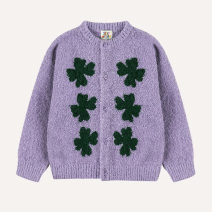 Dětský kardigan Jellymallow Lucky Clover fialový