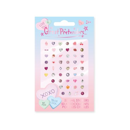 Candy Heart Nail Sticker Sheet (50 pcs)