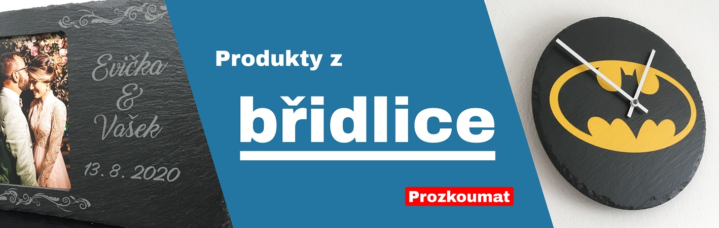 Nabídka produktů z břidlice - fotorámeček, hodiny