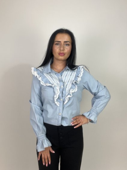 Rifľová košeľa s krajkou