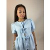 Blúzka s viazaním vpredu – Modrá