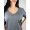Grafitové tričko s výstrihom do V
