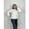 Pulóver s aplikáciou kvetov - biely
