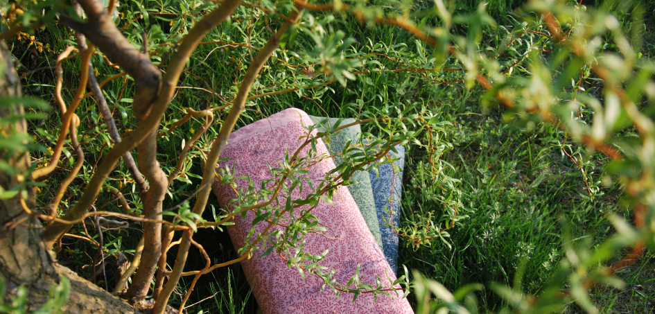 Úplet bavlněný větvičky, růžová, modrá, zelená