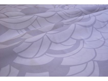 Bavlna geometrický vzor šedé obloučky, bílá