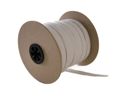 Prádlová guma plochá 10 mm, bílá (1)